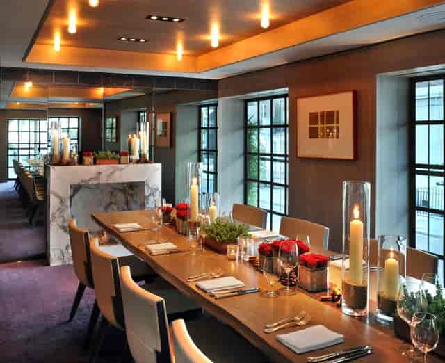 Elegant dining setup at The Muse, perfect for intimate gatherings and corporate dinners.