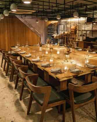 Elegant dining table in The Larder Room, perfect for corporate dinners and networking events.