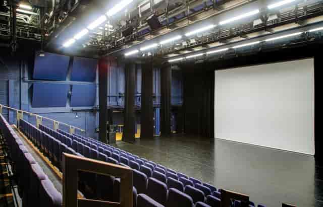 Lilian Baylis Studio event space with tiered seating for conferences and performances.