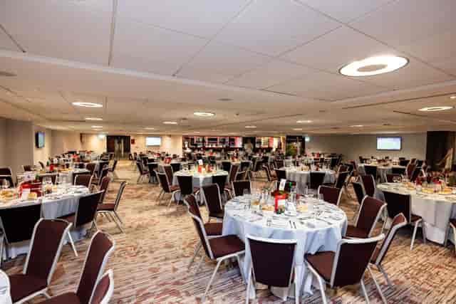 Nightingale Suite at Allianz Stadium, elegant dinner setup for corporate events and weddings.