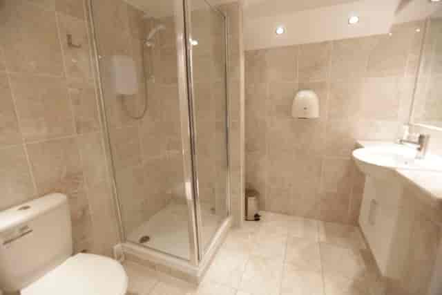 Modern restroom in London rehearsal space, ideal for corporate events and meetings.