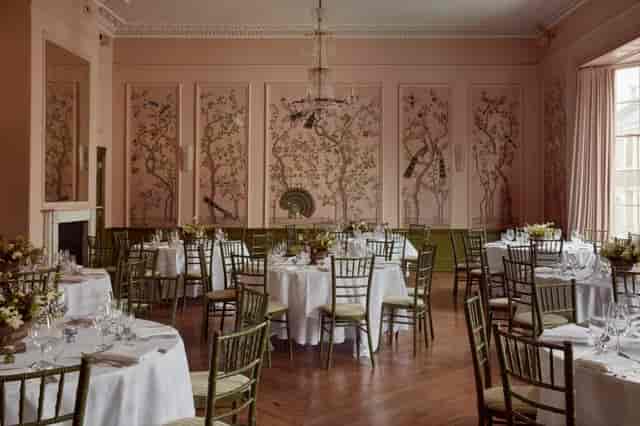 Georgian Ballroom with Chinoiserie wallpaper for weddings and gala dinners.