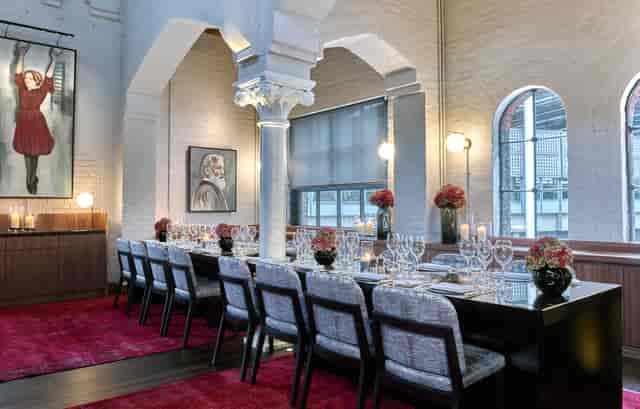 Elegant semi-private meeting room at German Gymnasium, perfect for corporate events.