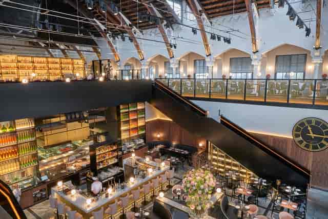 Stylish German Gymnasium venue with high ceilings for corporate events and social gatherings.