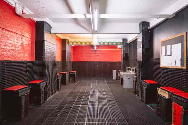 Main Room at London Bartender School, modern industrial space for events and workshops.
