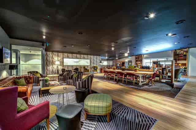 Modern lounge in SpitfireHouse, ideal for networking events and casual meetings.