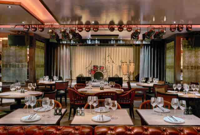 Elegant event space at The Club, 100 Wardour St for dining and live performances.
