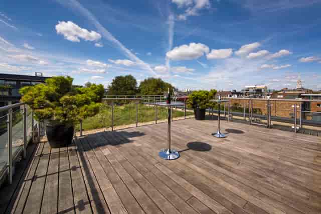 Agas Harding Conference Room rooftop terrace for elegant outdoor events and networking.