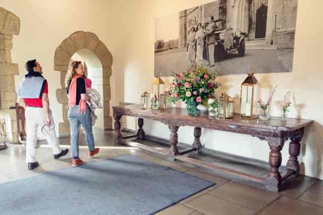 Leeds Castle dining room with vintage decor, ideal for elegant receptions and events.