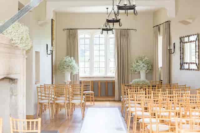Maiden's Tower event space in Leeds Castle, ideal for weddings with elegant decor.