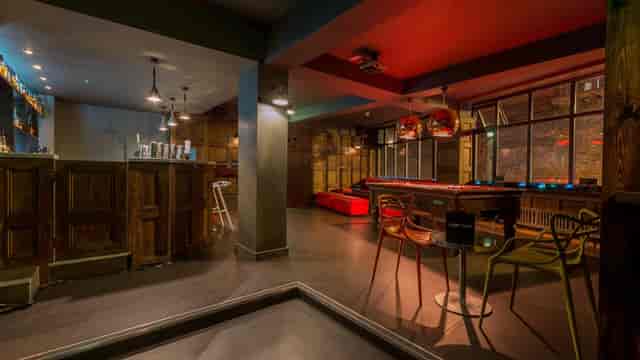 Stylish Terrace and Ballroom at Brickhouse Social for networking events and gatherings.