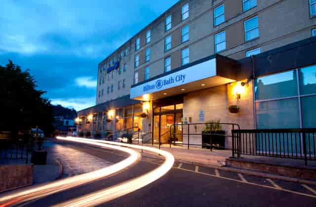 Hilton Bath City exterior, Yale Suite entrance, ideal for corporate events and business meetings.