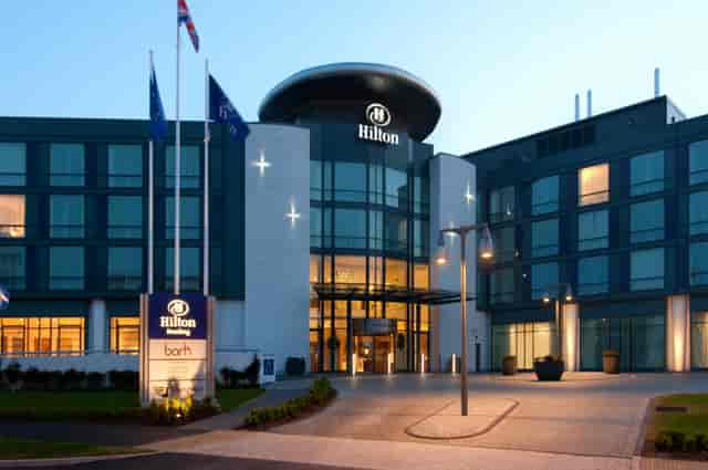 Modern Hilton Reading venue with sleek architecture for meetings and events.