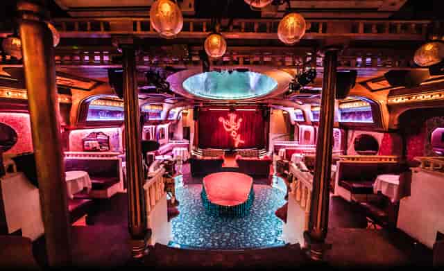 Vibrant Theatre in The Box Soho with plush seating for events and performances.