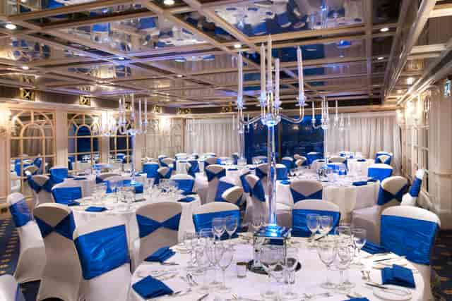 Elegant banquet hall at Crystal Palace, London, ideal for weddings and corporate events.