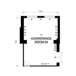 Conference Room 04 floor plan at Norton House Hotel, ideal for meetings and workshops.