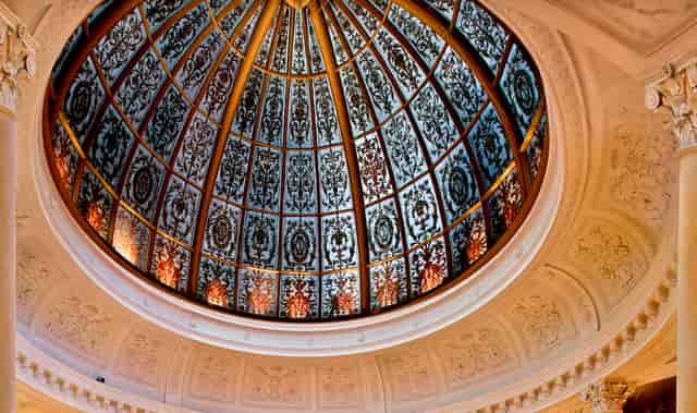 Dome Lounge at Threadneedles Hotel, elegant glass dome for receptions and gala dinners.