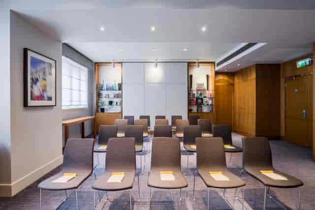 Moorgate Suite meeting room with modern design, ideal for events and workshops.