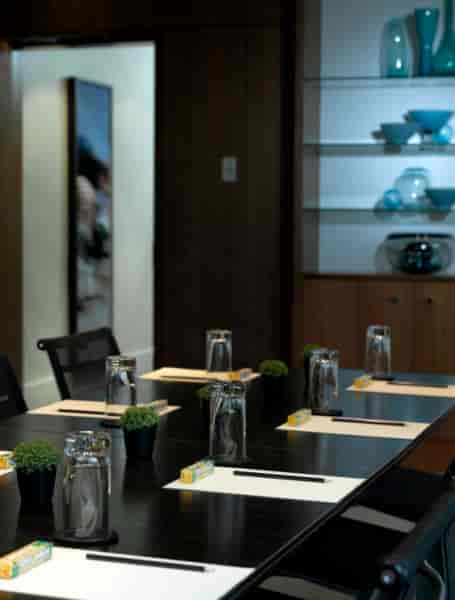 Broadgate Suite meeting room at Andaz London, sleek table for professional gatherings.