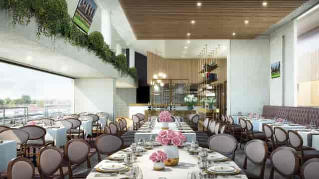 Elegant Parade Ring Suite at Ascot Racecourse for upscale events and weddings.