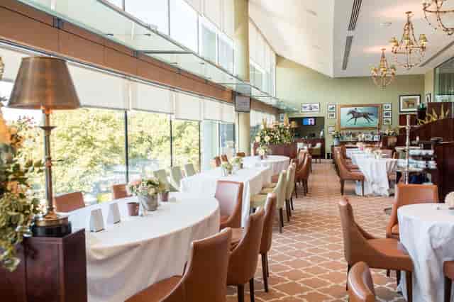 Elegant event space at Royal Ascot with stylish decor for corporate meetings.