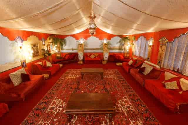 The Egyptian London Art House lounge: themed soft seating for immersive experiential events.