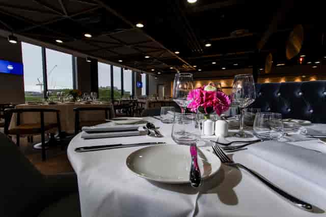 Elegant dining setup at The Forge, London Stadium for corporate events and upscale gatherings.