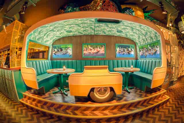 Themed breakout nook at Full Venue Barrio Brixton for event networking and brainstorming.