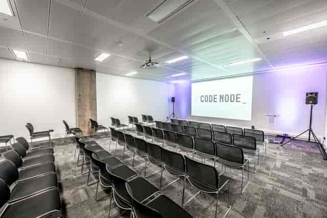 CodeNode event: Modern seminar, projector, tech talk, corporate training