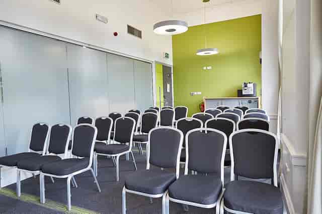 Modern meeting room at The Fitzrovia, ideal for workshops and presentations.
