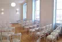 New River Room at Clissold House: bright minimalist space for meetings and events.