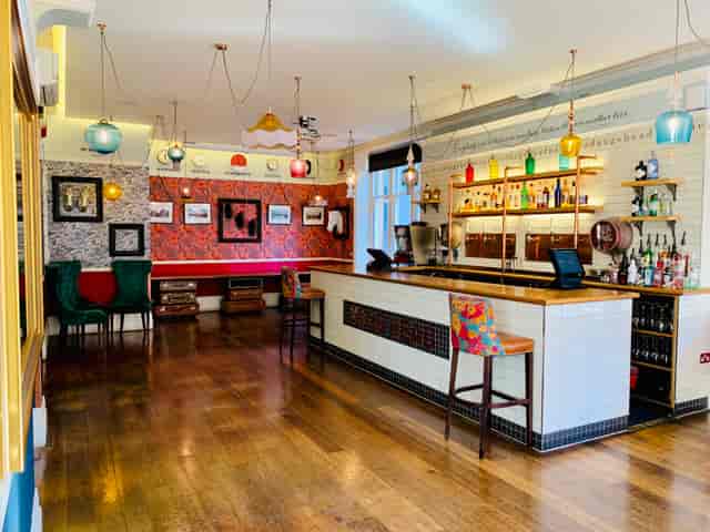 Vibrant bar area in Upstairs, Nags Head for networking and social events.