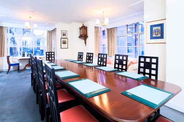 Masters & Clerks meeting room with elegant decor, ideal for corporate events and workshops.
