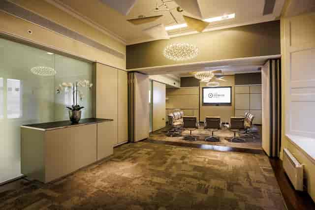 Modern meeting room at One Moorgate Place with sleek furniture for professional events.