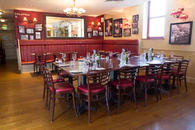 Private dining area in Café Rouge Greenwich, ideal for meetings and events.