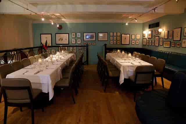 Elegant dining space at Cinnamon Club, ideal for intimate gatherings and corporate dinners.