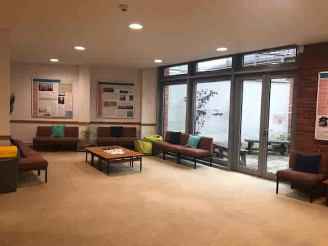 George Fox Room in Liverpool Quaker Meeting House, bright space for networking events.