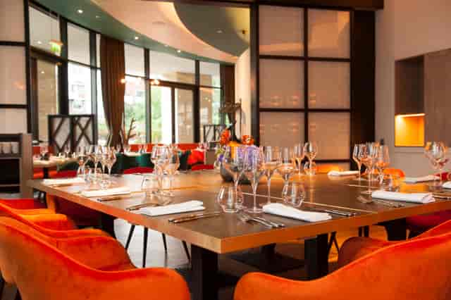 Elegant dining space at Rotunda Bar, perfect for upscale events and networking.