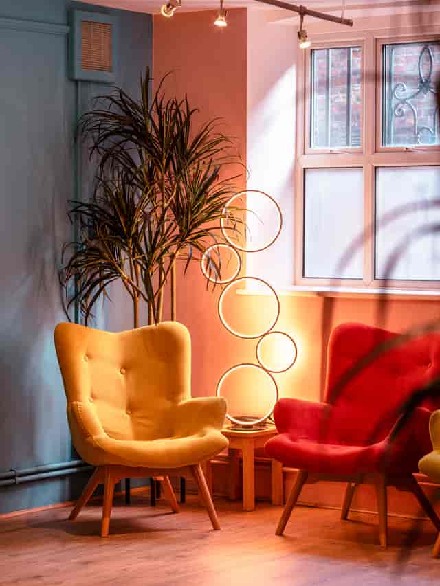 The Delaunay lounge seating with statement lighting for corporate networking and event breakout.