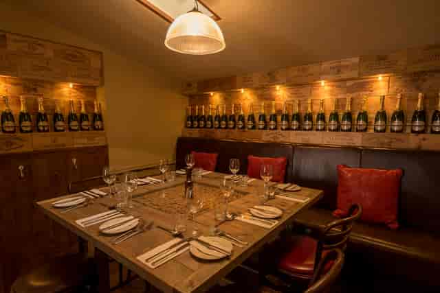 Intimate dining space at Cafe Rouge Leamington Spa, perfect for private events and celebrations.