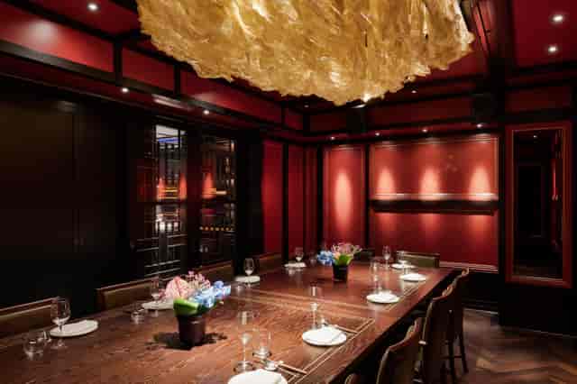 Dragon Room at Hakkasan Mayfair: atmospheric private dining for exclusive executive meetings.
