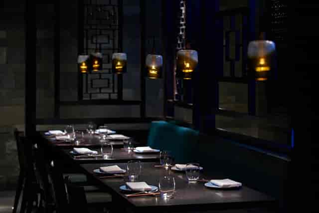 Elegant dining space at Hakkasan Mayfair, ideal for corporate dinners and intimate gatherings.