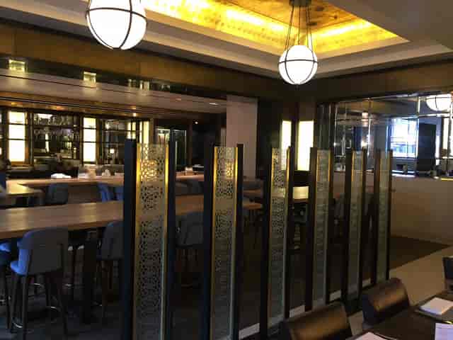 Stylish Kitchen Bar at St Pancras Brasserie, perfect for intimate meetings and events.