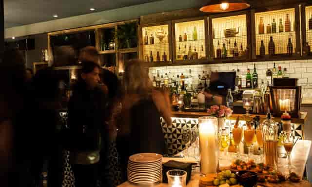 Clerkenwell & Social networking reception space with ambient bar, ideal for corporate event hire.