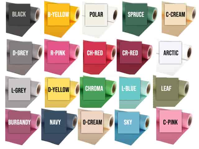 Color swatches in Daylight/Blackout Workshop for event planning and design.