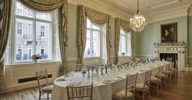 Elegant dining room in Dartmouth House, perfect for corporate events and intimate gatherings.