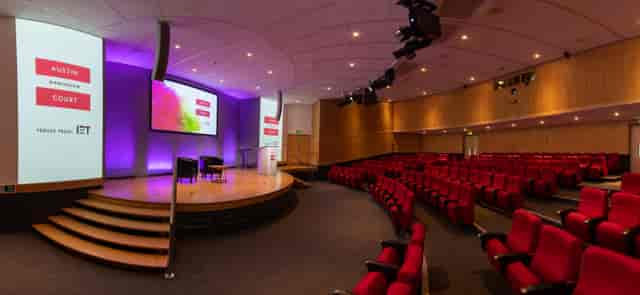 Kingston Theatre auditorium with modern AV setup for professional conferences and seminars.