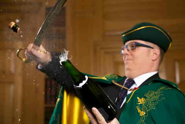 Windsor Suite at The Milestone Hotel: champagne sabering event for memorable celebrations.