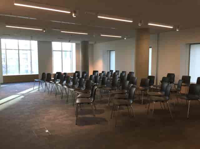Ulm and Bauhaus Room in Design Museum, bright meeting space for workshops and presentations.