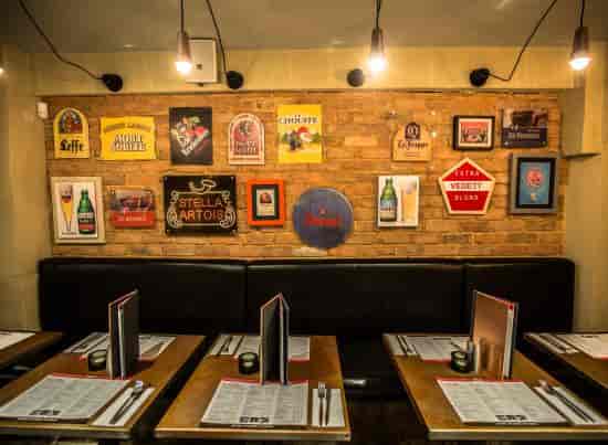 Belgo Soho restaurant with banquet seating for casual networking and team happy hours.